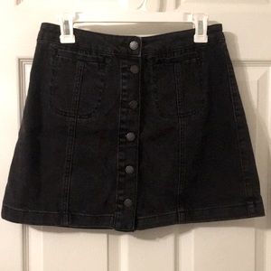 Topshop Black Denim Skirt
